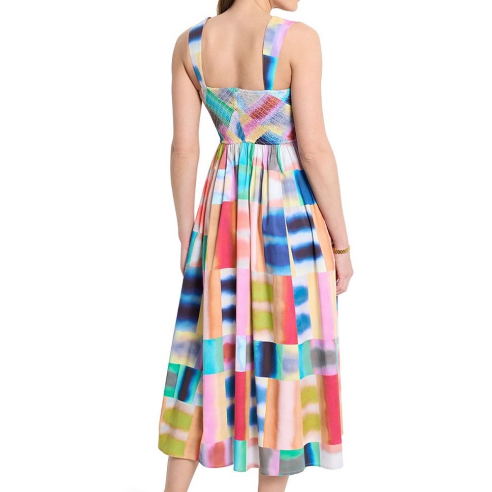 NIC + ZOE Porto fino Sarah Square Neck Sleeveless Fit-And-Flare Midi Dress - Picture 2 of 8